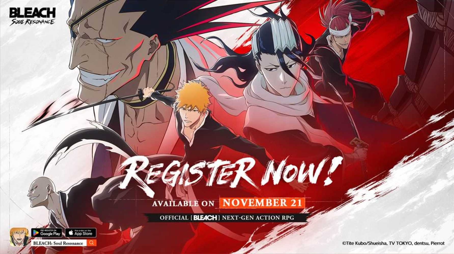 Officially Authorized [BLEACH] Next-Gen Action RRG, [BLEACH: Soul Resonance], is now open for global pre-registration, Launching Worldwide on November 21!