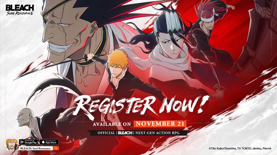 次世代动作 RPG 新作《BLEACH：Soul Resonance》现已开启全球预注册，并将于 11 月 21 日全球同步上线！